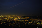 An Airplane Lands at Dusk in San Jose