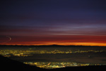 A Banking Airplane from Mission Peak at Dusk